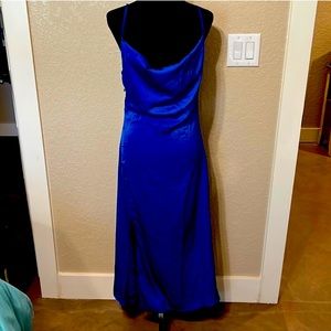 Cider Blue Slip Dress w/ Cowl Neckline
